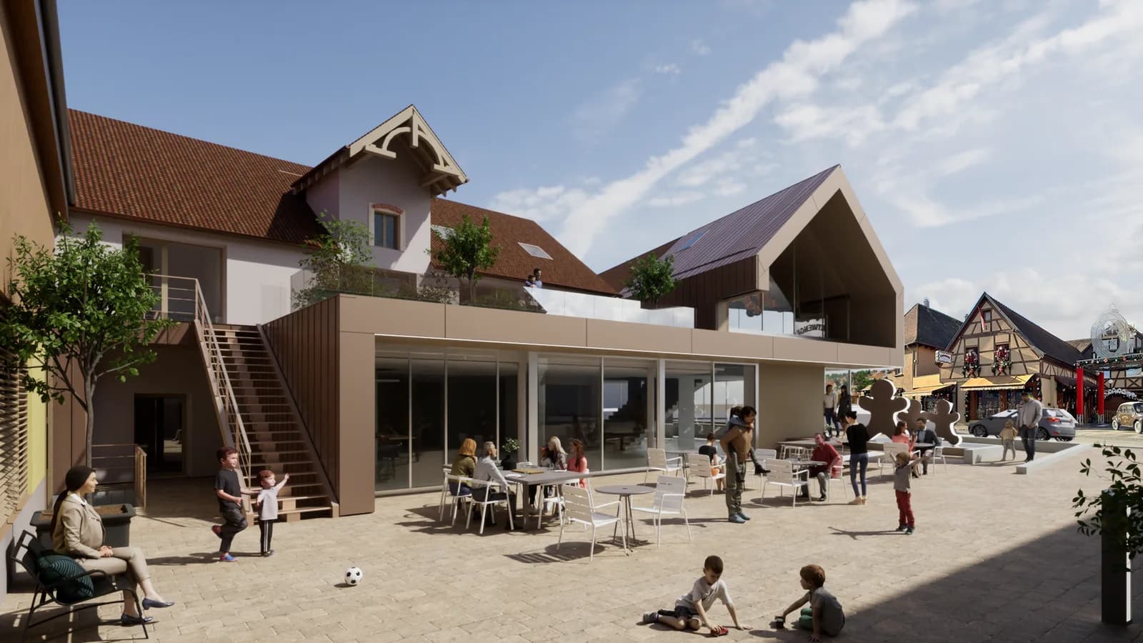 Restaurant Fortwenger — vue extérieure en 3D