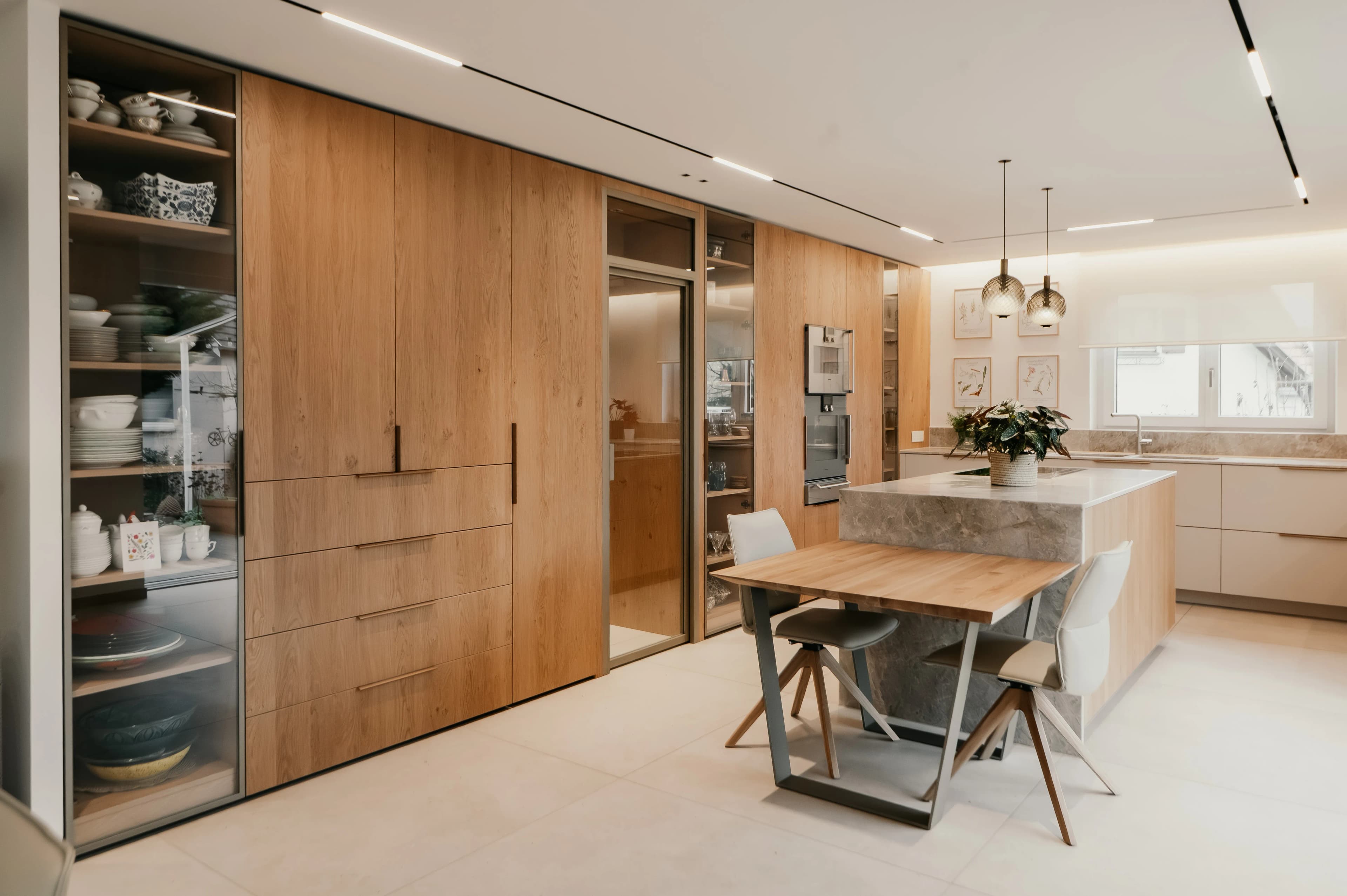 Maison H. — cuisine ouverte avec îlot central